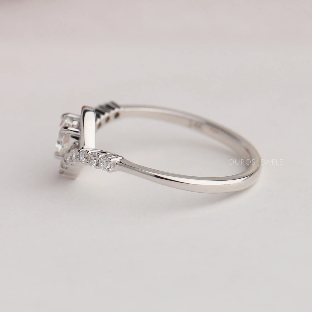 Heart Cut Lab Diamond Curved Ring