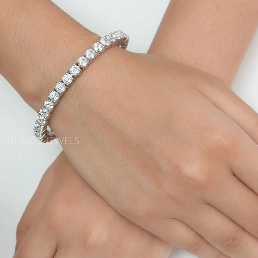 Old European Round Cut Lab Diamond Tennis Bracelet