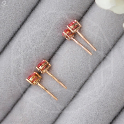 Pink Pear Diamond Rose Gold Stud Earrings Earrings