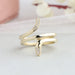 Snake Shape Gold Round Diamond Ring Rings