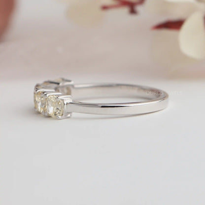 Yellow Cushion Cut Five Stone Diamond Ring
